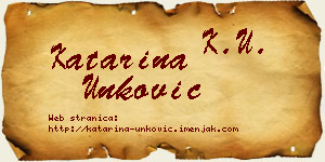 Katarina Unković vizit kartica